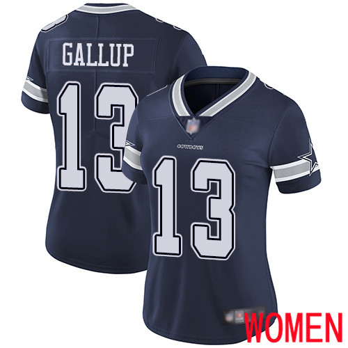 Women Dallas Cowboys Limited Navy Blue Michael Gallup Home #13 Vapor Untouchable NFL Jersey